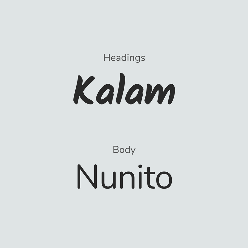 fandemic-app-typography-selection The typographic pairing for the Fandemic app: Kalam for headings and Nunito for body text.