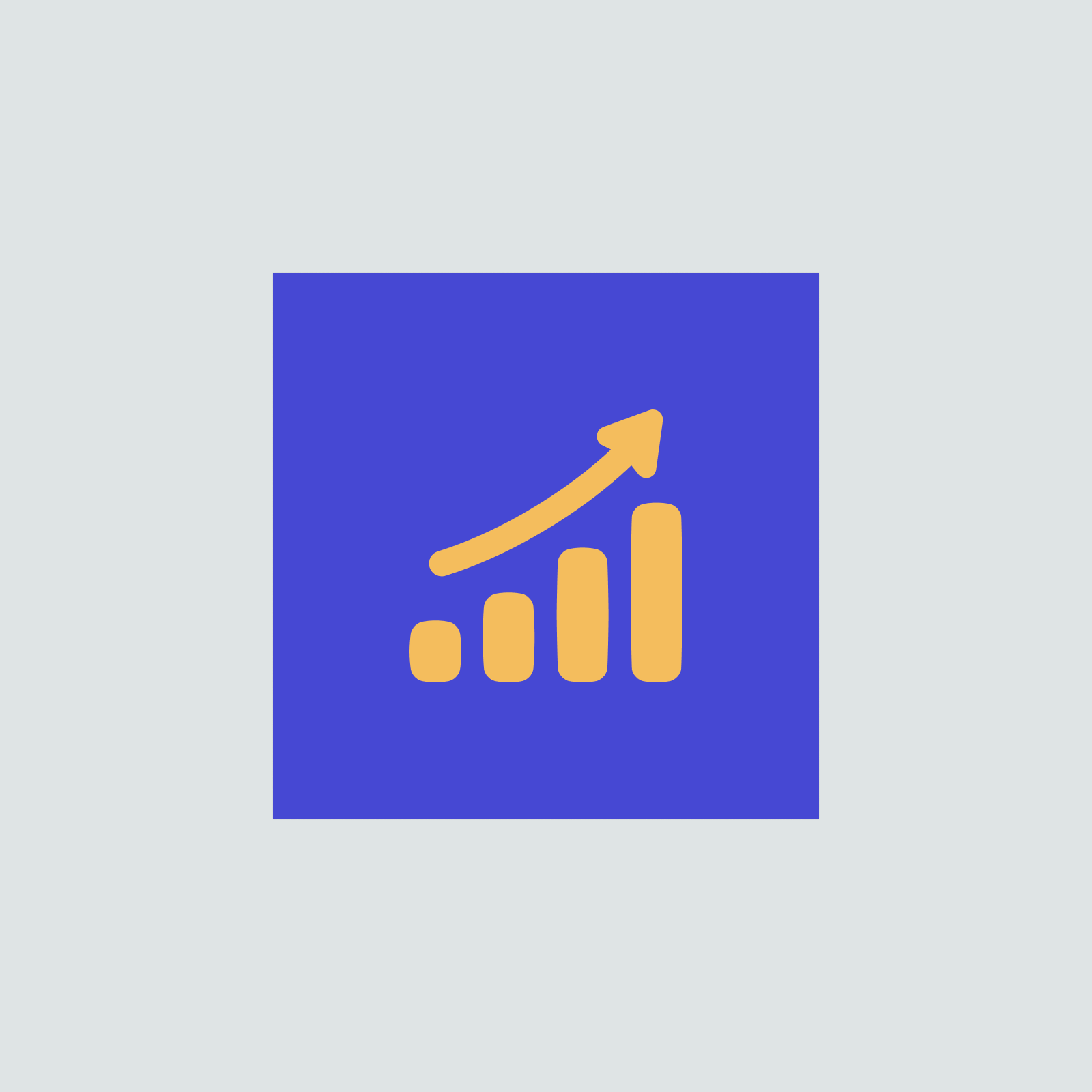 fandemic-app-fanbase-growth-icon A rising bar chart icon, symbolizing the projected growth of the Fandemic app's user base.