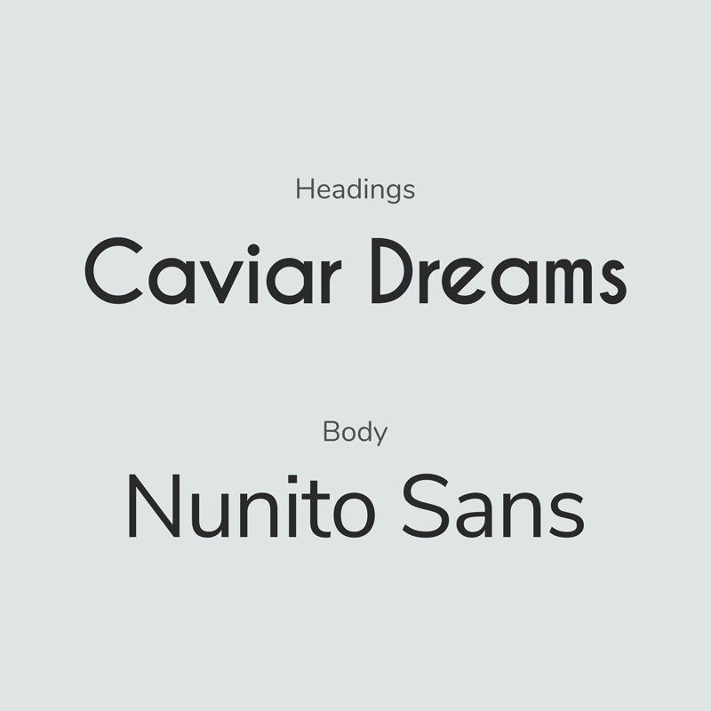as-genius-typography-caviar-dreams-nunito The typographic pairing for the AS Genius website: Caviar Dreams for headings and Nunito Sans for body text.