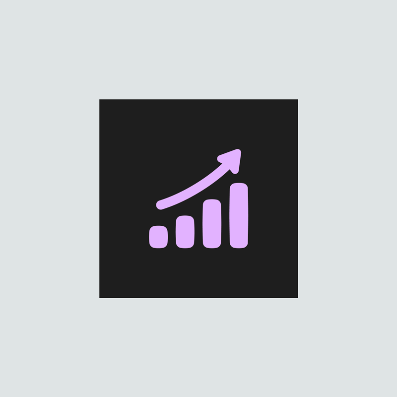 adv-growing-community-icon A rising bar chart icon symbolizing the strategy for growing the ADV app's community.
