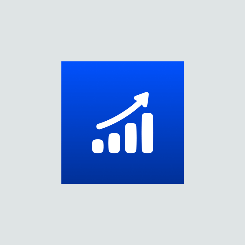 betapp-growing-user-base-icon A white rising bar chart icon symbolizing the strategy for growing BetApp's user base.