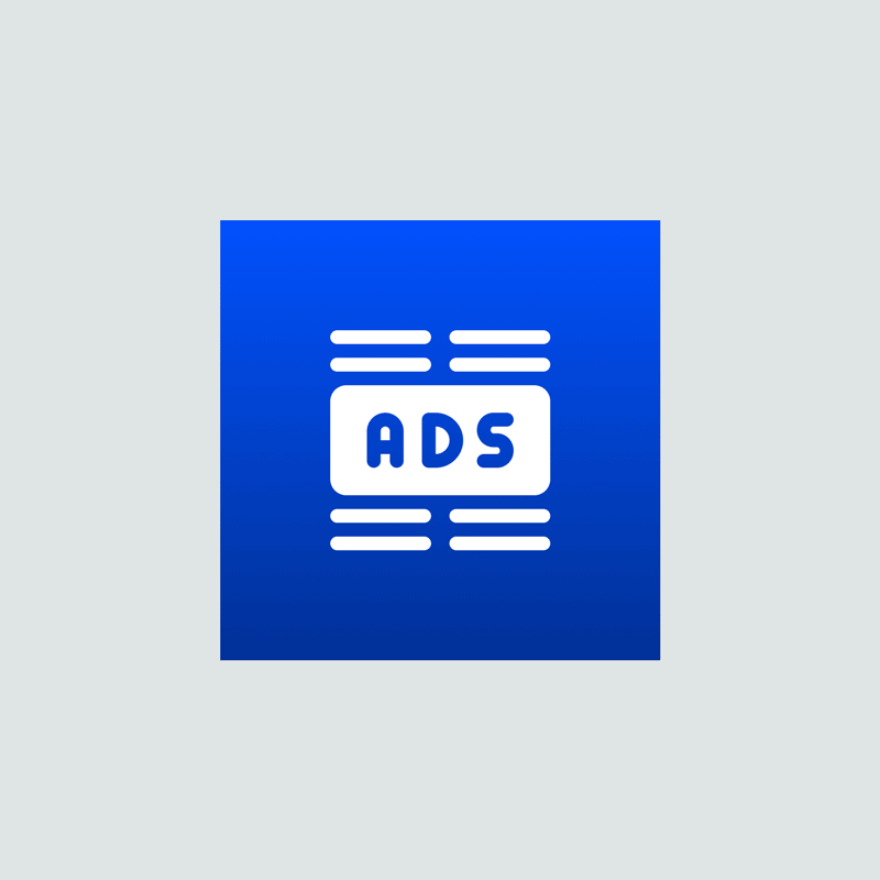 betapp-maximizing-revenue-icon A white ad module icon symbolizing the strategy for maximizing revenue through smart placements.