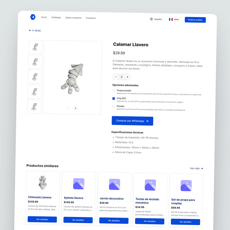 audashop-product-detail-page-ui-design The UI for the AUDA SHOP product detail page, showing product images, specifications, and customization options.